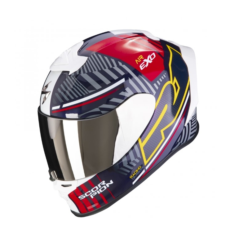 Integrálna prilba Scorpion EXO-R1 EVO Air Victory červeno-modro-žltá