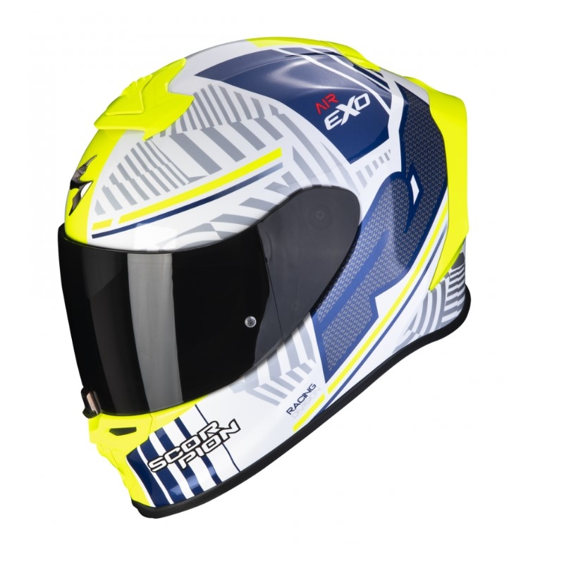 Integrálna prilba Scorpion EXO-R1 EVO Air Victory bielo-modro-žltá