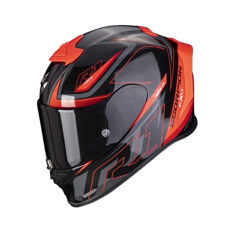 Integrálna prilba na motocykel Scorpion EXO-R1 EVO Air Gaz čierno-červená