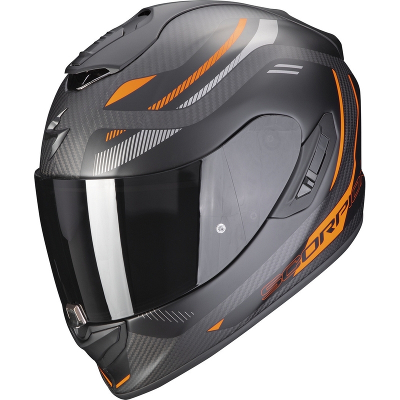 Integrálna prilba na motocykel Scorpion EXO-1400 EVO Carbon Air Kydra čierno-oranžová