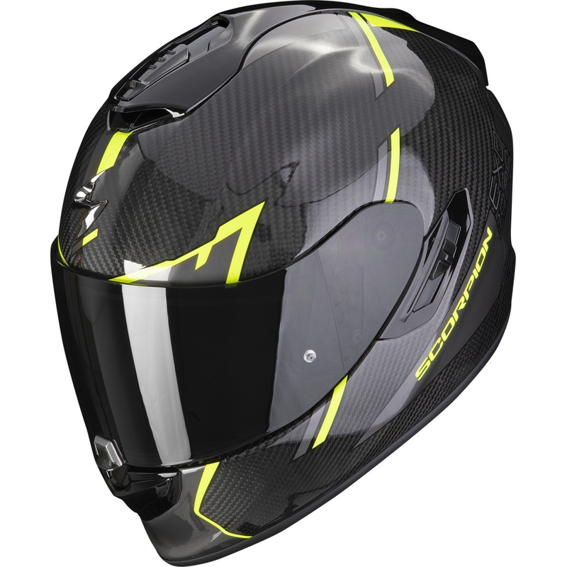 Integrálna prilba Scorpion EXO-1400 EVO Carbon Air Kendal čierno-fluo žltá