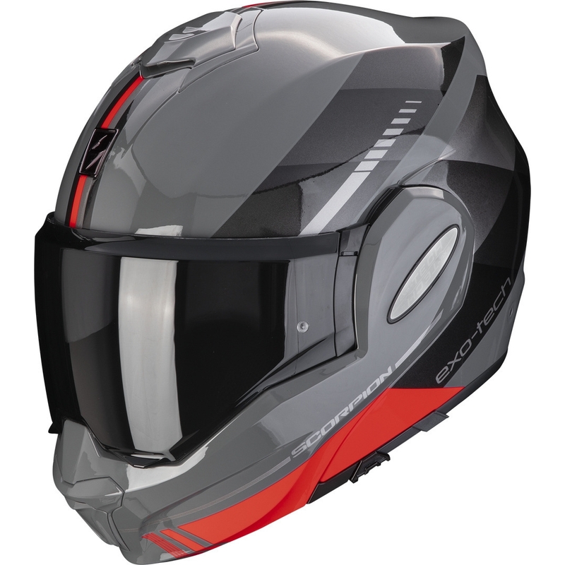 Preklápacia prilba na motocykel Scorpion EXO-TECH EVO Genre šedo-čierno-červená