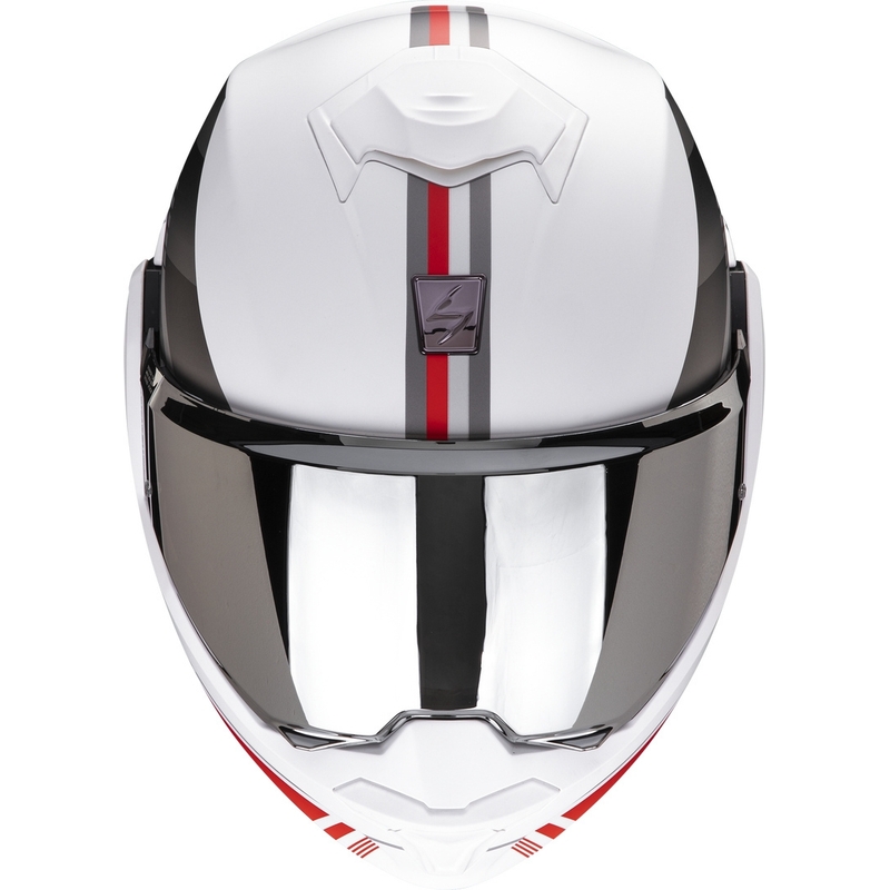 Preklápacia prilba na motocykel Scorpion EXO-TECH EVO Genre bielo-strieborno-červená výpredaj