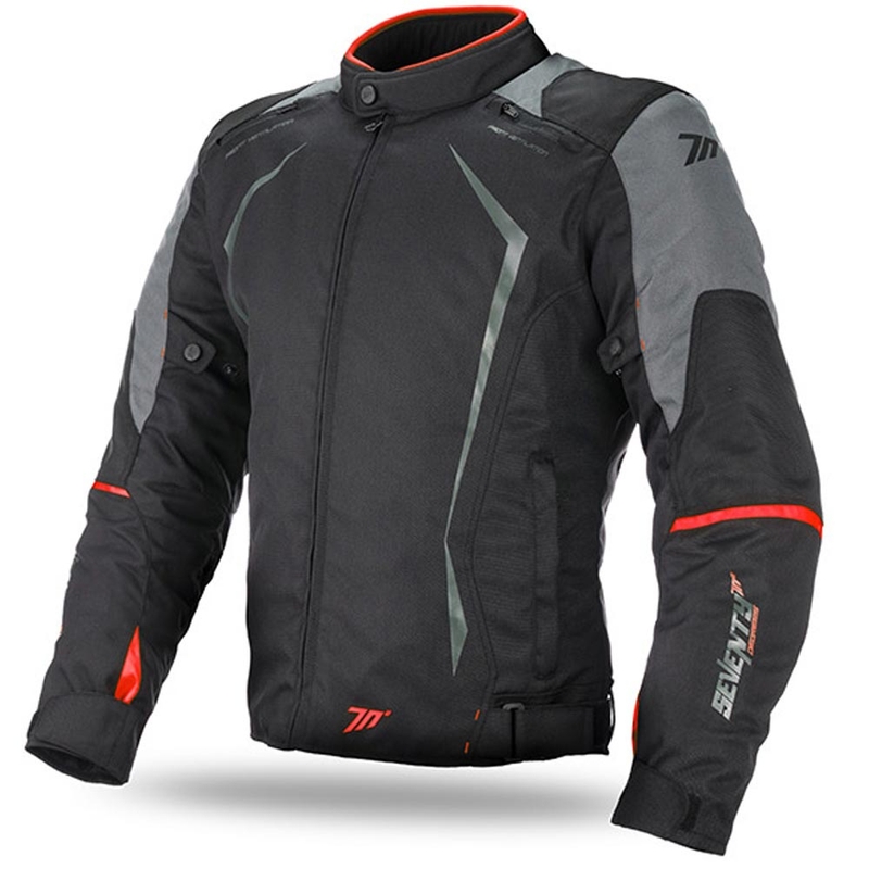 Bunda na motocykel SEVENTY DEGREES SD-JR47 čierno-sivo-červená