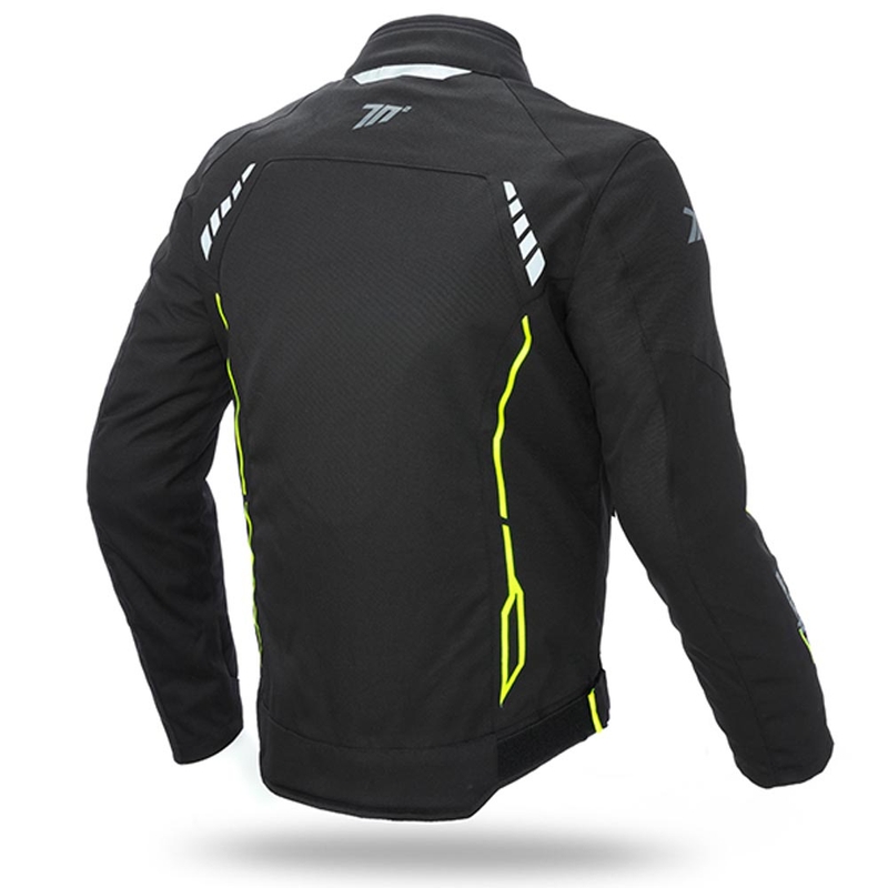 Bunda na motocykel SEVENTY DEGREES SD-JR65 čierno-fluorescenčno žltá