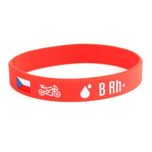 Silikónový moto náramok s krvnou skupinou B RH+