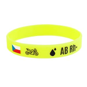 Silikónový moto náramok s krvnou skupinou AB RH+