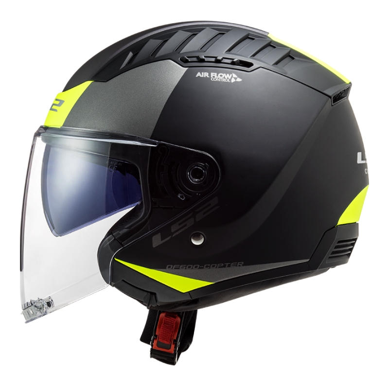 Otvorená prilba na motocykel LS2 OF600 Copter II Urbane 06 čierno-fluorescenčno žltá