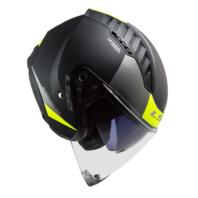 Otvorená prilba na motocykel LS2 OF600 Copter II Urbane 06 čierno-fluorescenčno žltá