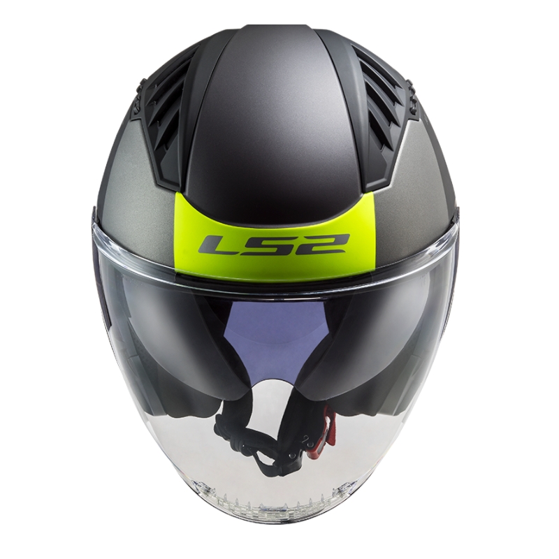 Otvorená prilba na motocykel LS2 OF600 Copter II Urbane 06 čierno-fluorescenčno žltá