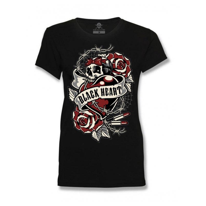 Dámske tričko Black Heart Heart Rose