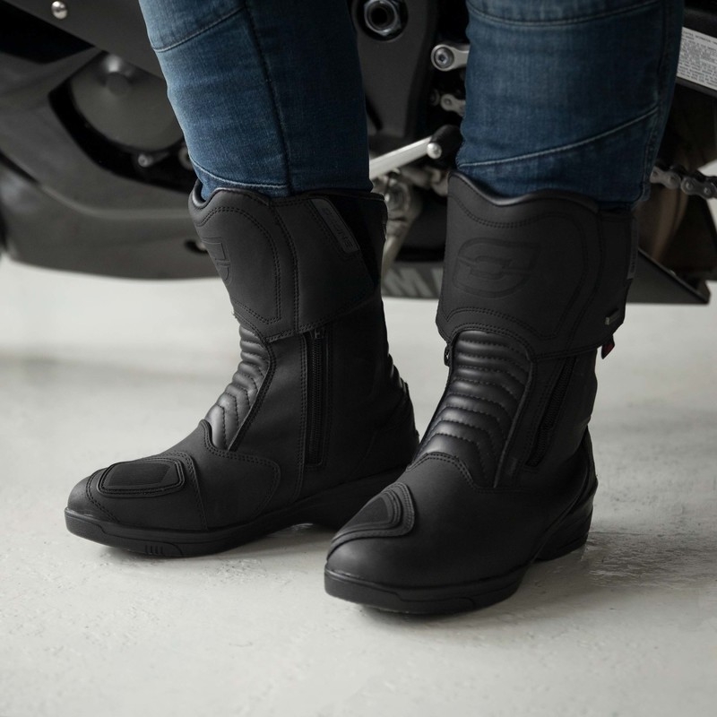 Stredne vysoké dámske čižmy na motocykel Ozone Rapid čierne matné