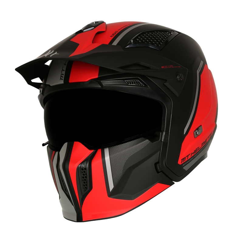 Otvorená prilba na motocykel MT Streetfighter SV S TWIN C5 čierno-červená