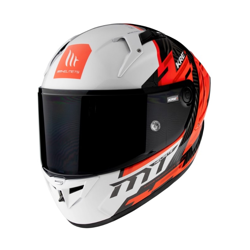 Integrálna prilba na motocykel MT FF103PLUSC KRE+ Carbon Brush A5 čierno-bielo-červená