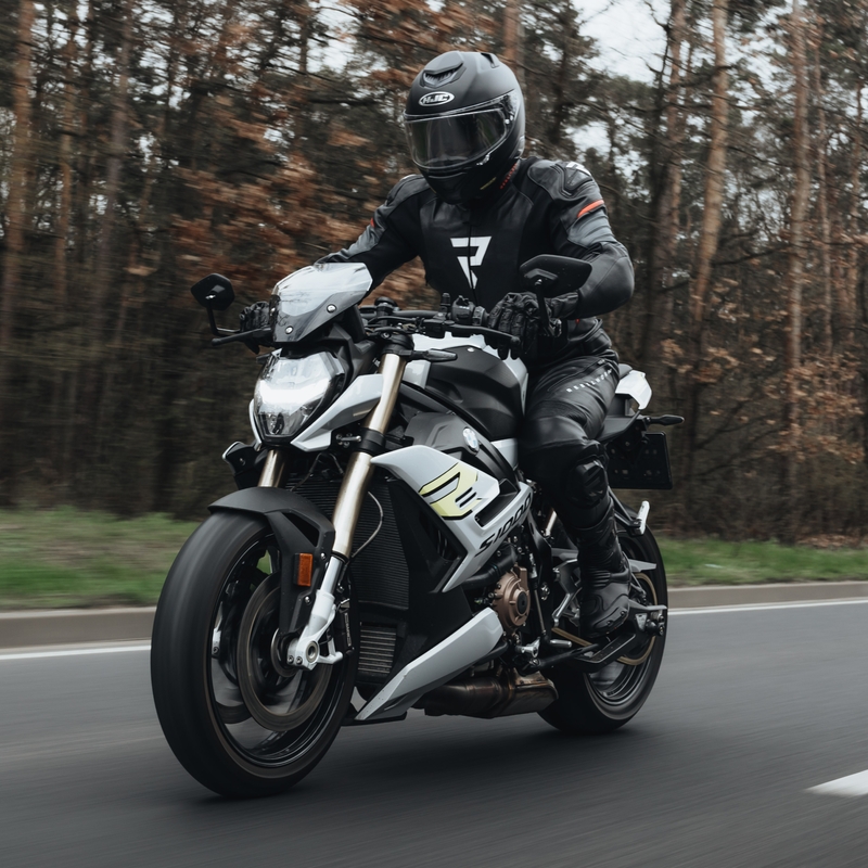 Kožená bunda na motocykel Rebelhorn Veloce čierno-fluorescenčno červená