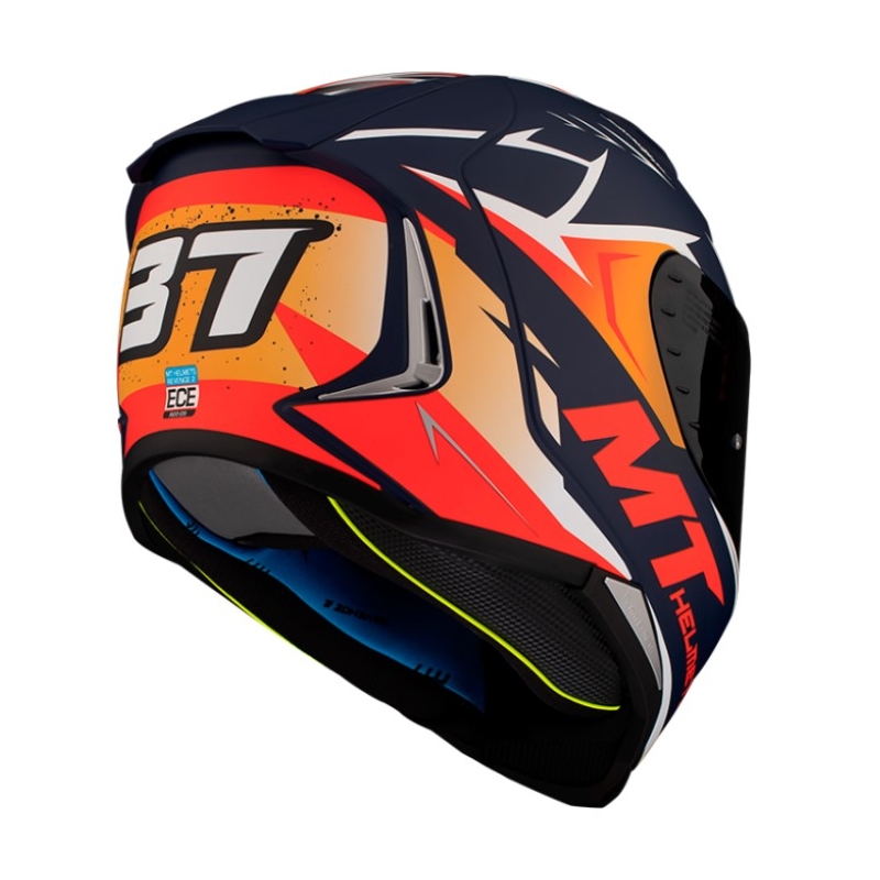 Integrálna prilba na motocykel MT FF110 Revenge 2 Acosta A37 modro-bielo-oranžová matná