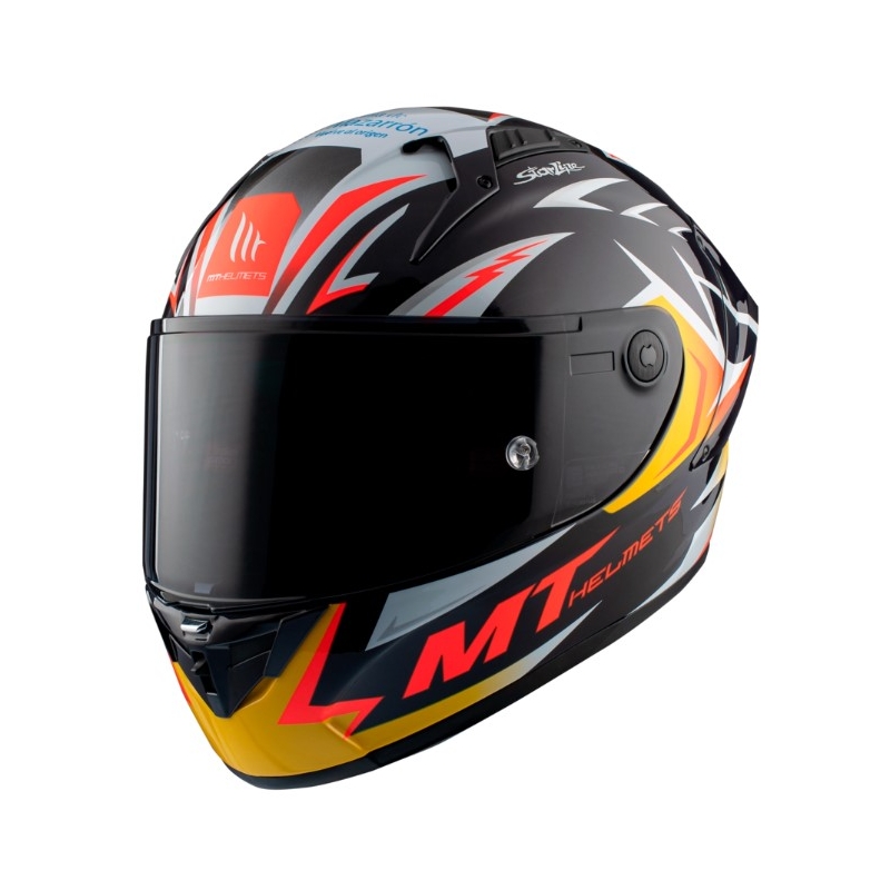 Integrálna prilba na motocykel MT FF103PLUSC KRE+ Carbon Acosta A37 čierno-bielo-oranžová lesklá