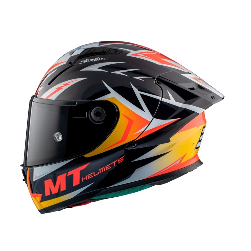 Integrálna prilba na motocykel MT FF103PLUSC KRE+ Carbon Acosta A37 čierno-bielo-oranžová lesklá