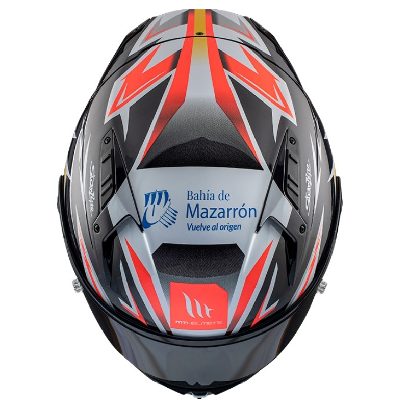 Integrálna prilba na motocykel MT FF103PLUSC KRE+ Carbon Acosta A37 čierno-bielo-oranžová lesklá