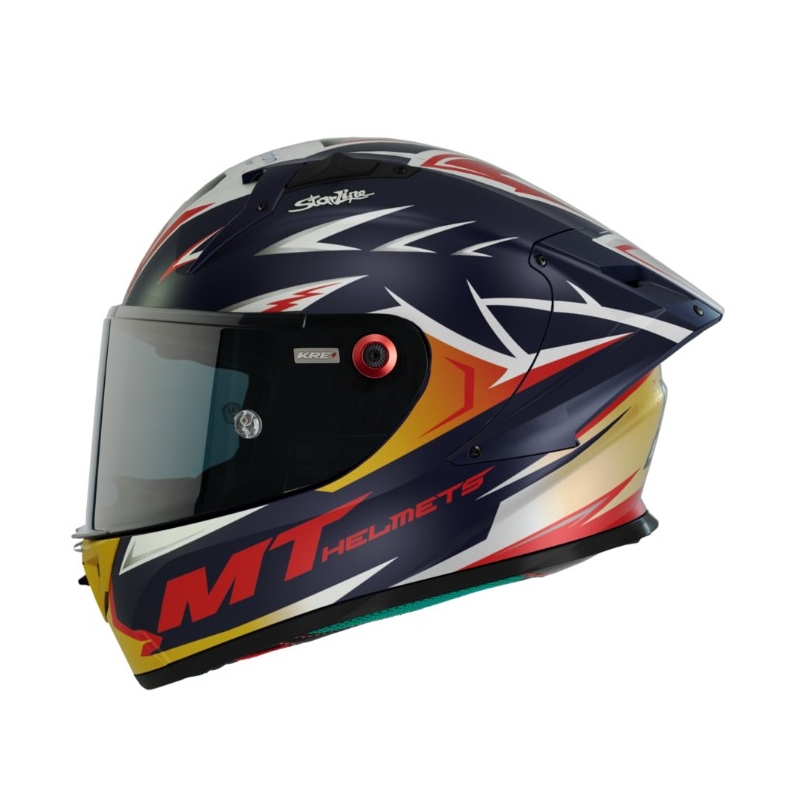Integrálna prilba na motocykel MT FF103PLUSC KRE+ Carbon Acosta A37 modro-bielo-oranžová matná