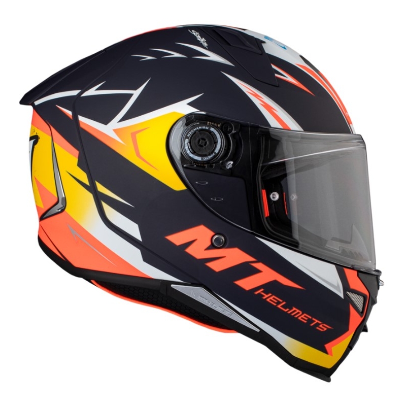 Integrálna prilba na motocykel MT FF110 Revenge 2 S Acosta A37 čierno-oranžovo-biela matná