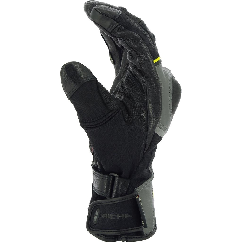 Rukavice na motocykel RICHA Atlantic Gore-Tex čierno-sivo-fluo žlté výpredaj
