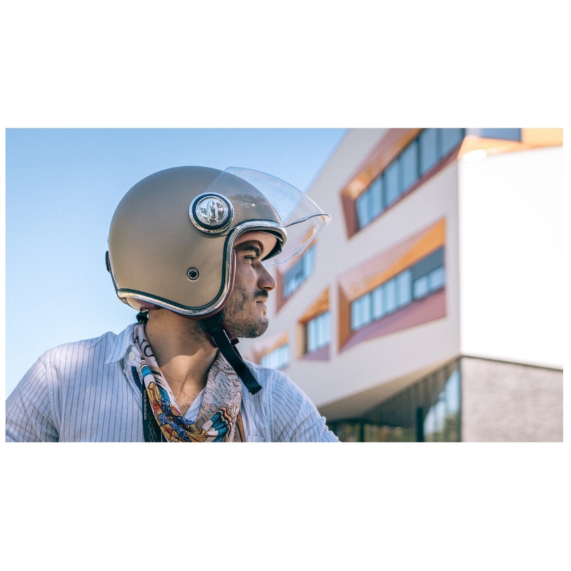 Otvorená prilba NOX PREMIUM Heritage champagne ružová