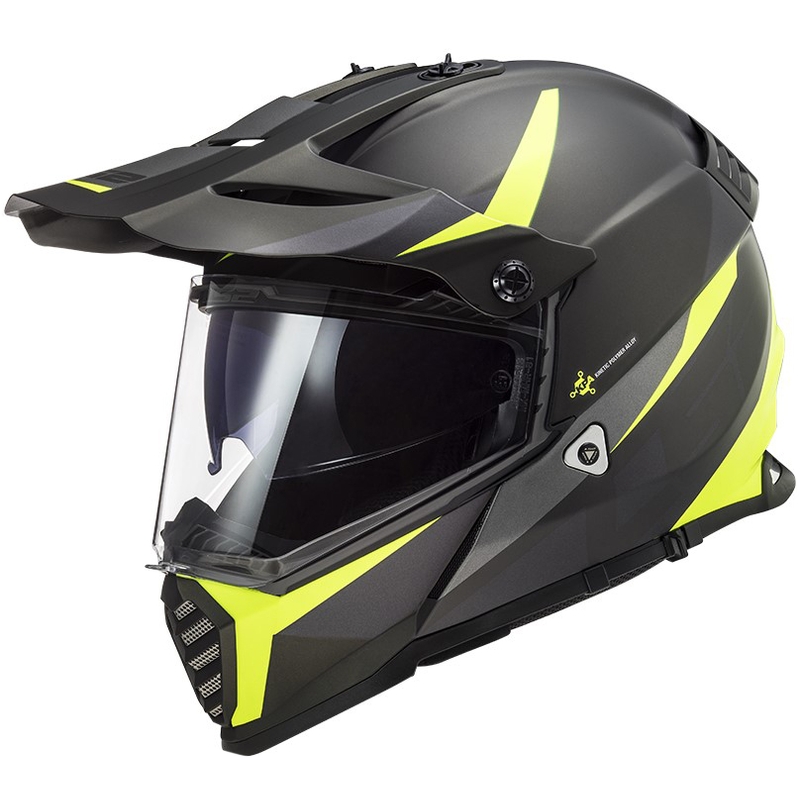 Enduro prilba LS2 MX436 Pioneer EVO Router čierno-fluorescenčno žltá