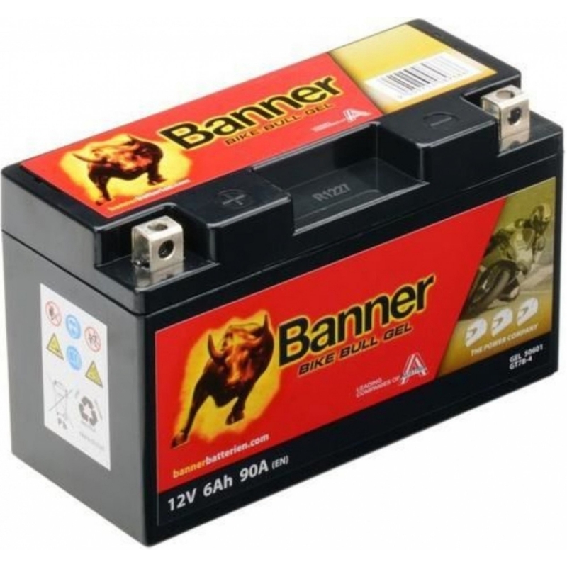 Gélová batéria Banner Bike Bull Gel 12V, YT7B-4, YT7B-BS, 6AH, 90A