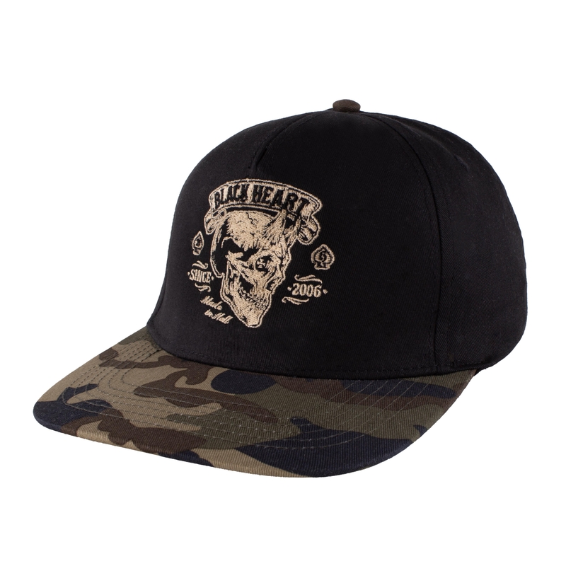 Šiltovka Black Heart Devil Skull Camo