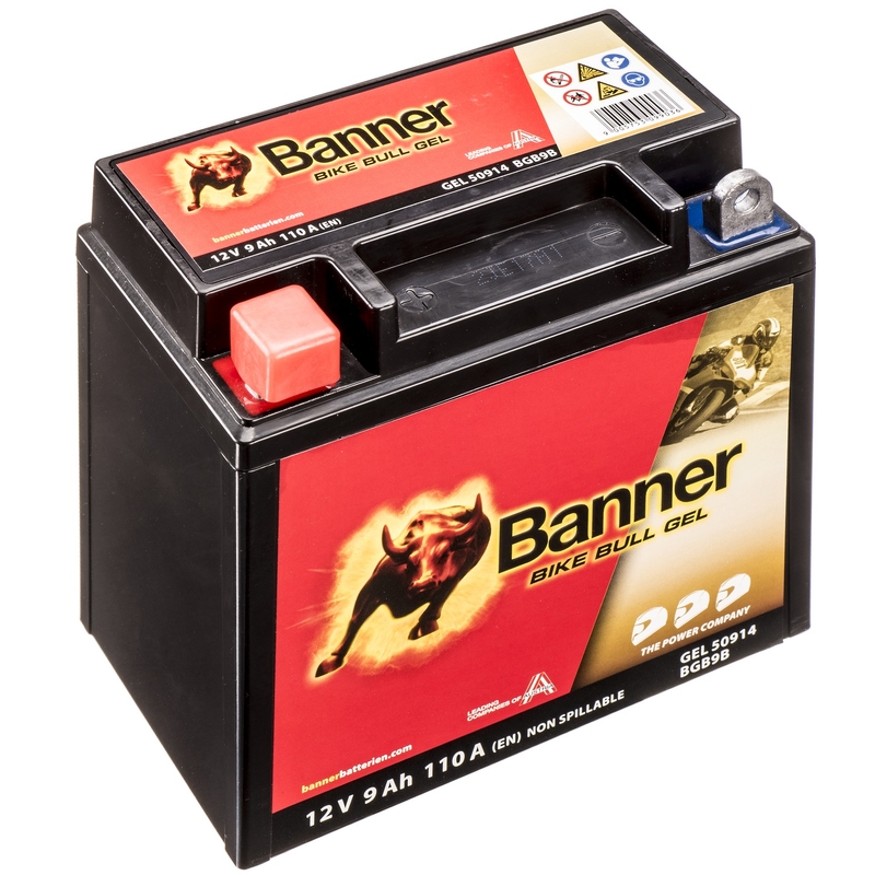Gélová batéria Banner Bike Bull Gel 12V, YB9-B, 9AH, 90A