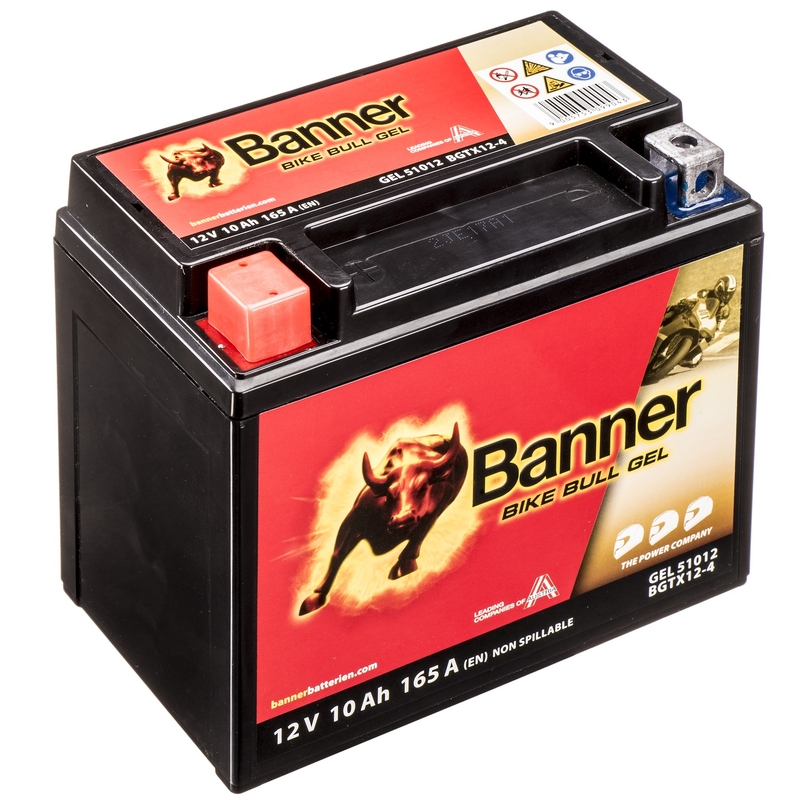 Gélová batéria Banner Bike Bull Gel 12V, YTX12-BS, 10AH, 160A
