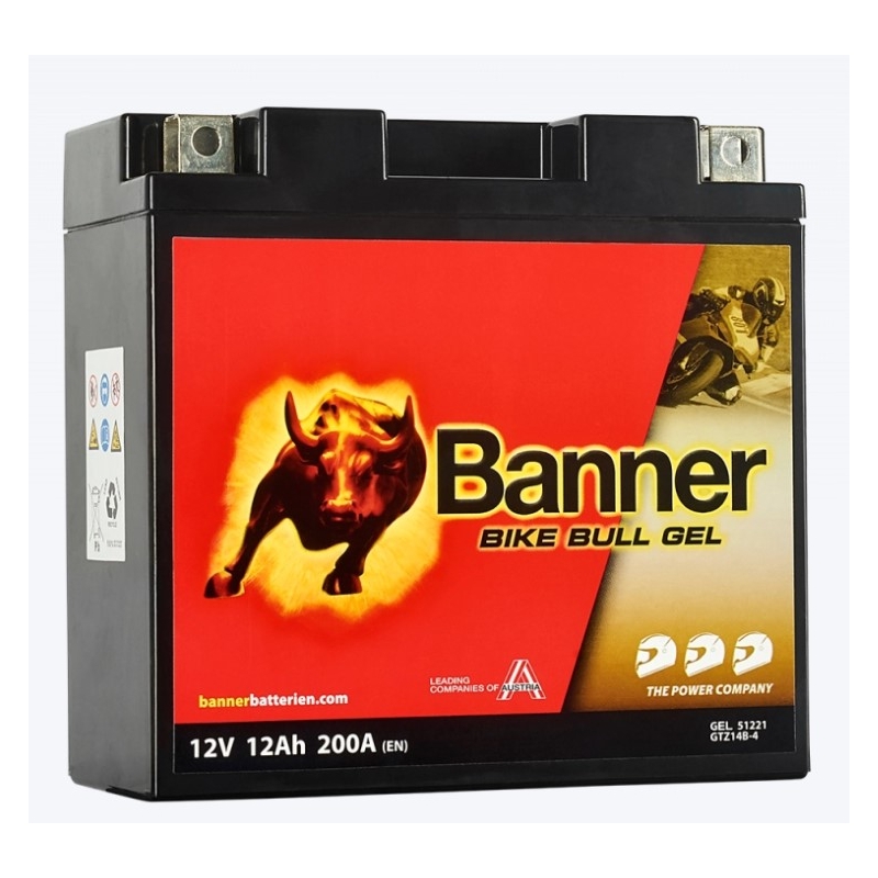 Gélová batéria Banner Bike Bull Gel 12V, YTZ14S, YTZ14S-BS, 11AH, 190A