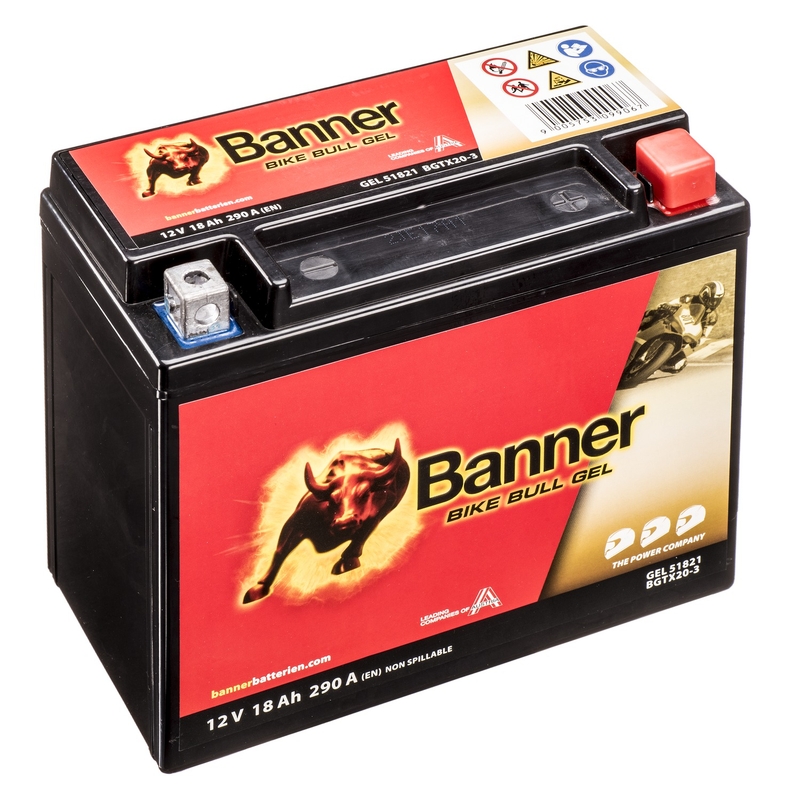 Gélová batéria Banner Bike Bull Gel 12V, YTX20L-BS, 18AH, 250A
