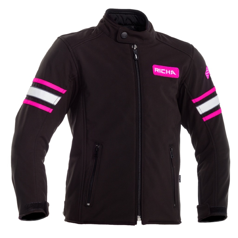 Detská bunda na motocykel RICHA Toulon 2 Softshell čierno-ružová výpredaj