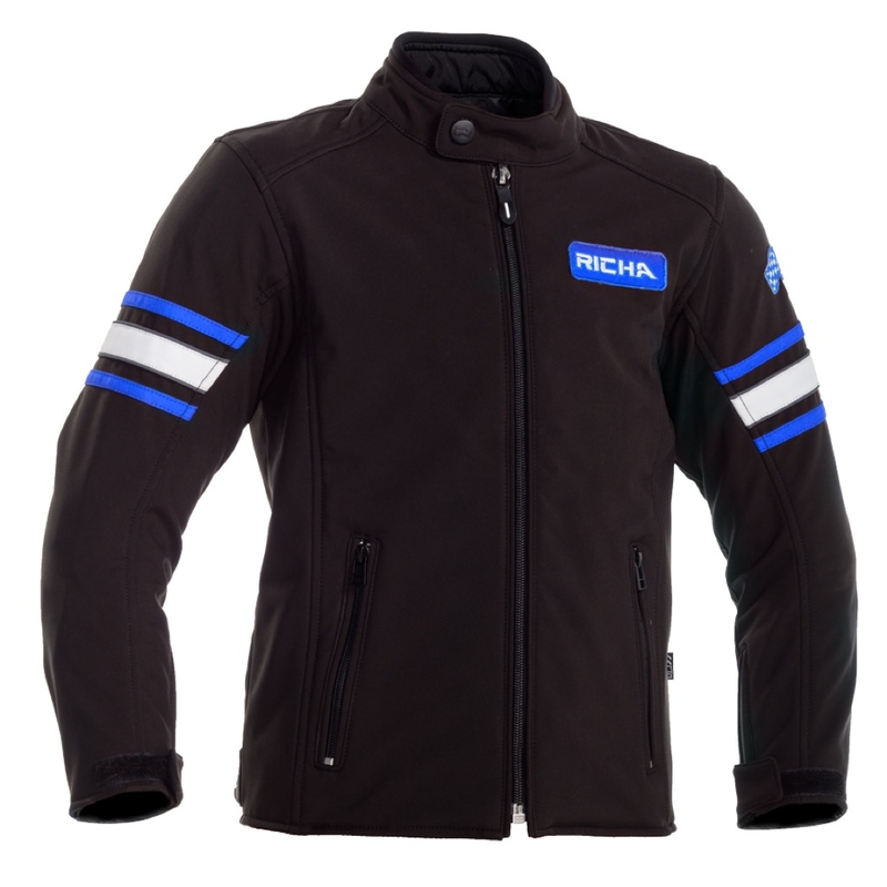 Detská bunda na motocykel RICHA Toulon 2 Softshell čierno-modrá výpredaj