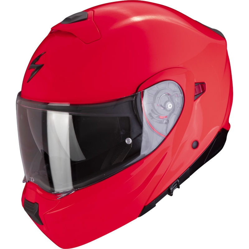 Výklopná prilba na motorku Scorpion EXO-930 EVO Solid fluo červená