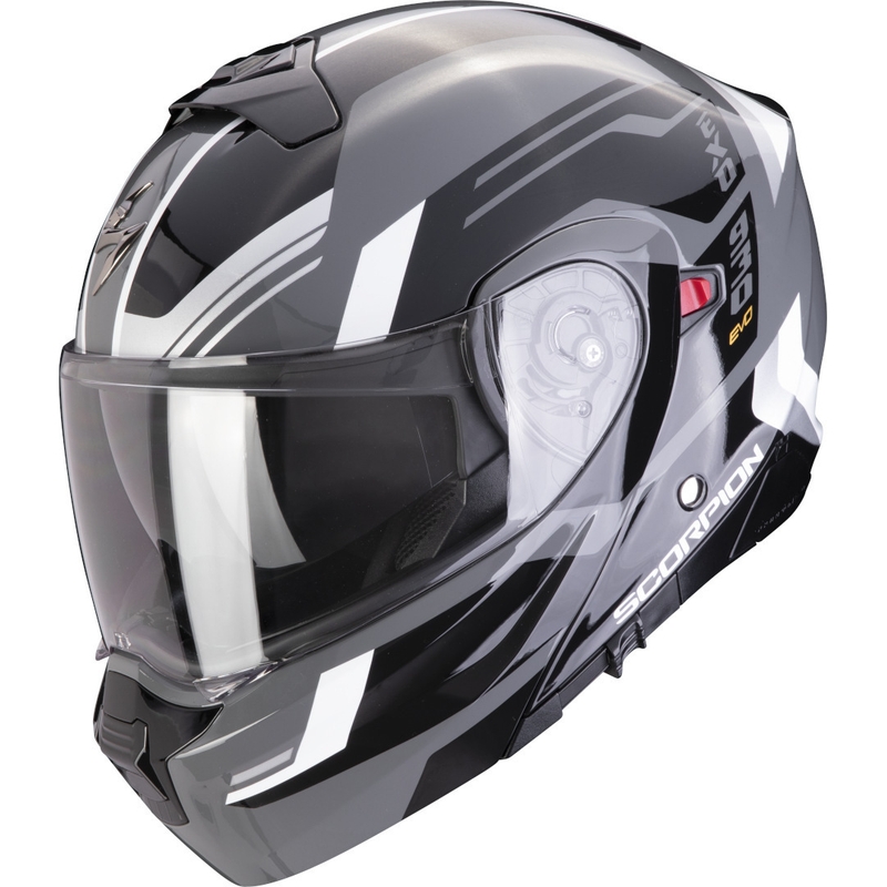 Výklopná prilba na motocykel Scorpion EXO-930 EVO Sikon šedo-čierno-biela