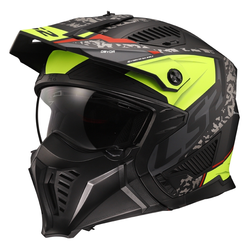 Prilba na motocykel LS2 OF606 Drifter Devor čierno-fluorescenčno žltá