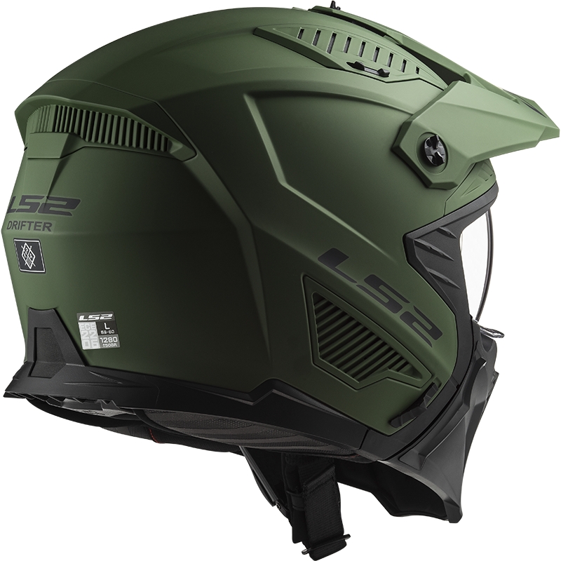 Prilba na motocykel LS2 OF606 Drifter Solid zelená matná