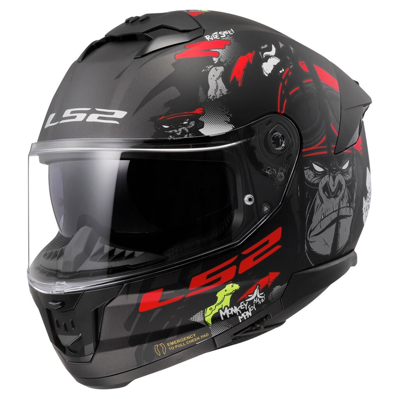 Integrálna prilba na motocykel LS2 FF808 Stream II Angry Monkey čierno-červená