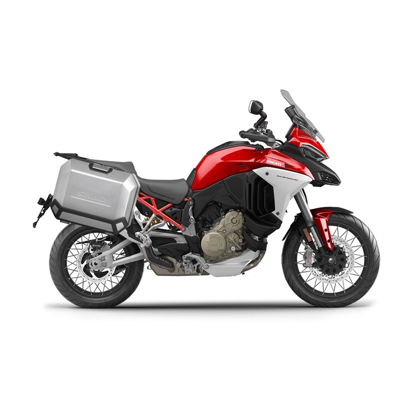Kompletná sada bočných hliníkových kufrov SHAD TERRA, 36/47 litrový bočné kufre, vrátane montážnej sady SHAD Ducati Multistrada 1200 V4