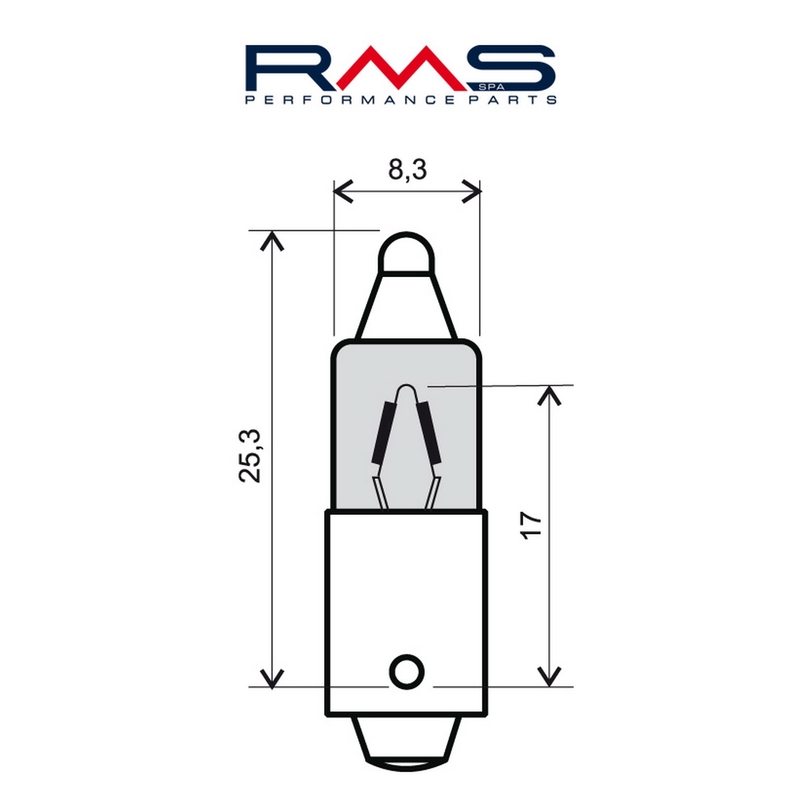 Žiarovka RMS 12V 23W, 180°