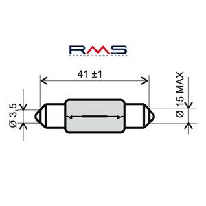 Žiarovka RMS 246510145 12V 15W, T15X44 S8.5 biela