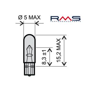 Žiarovka RMS 246510275 12V 2,3W, T5 biela