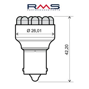 Žiarovka RMS 246510510 12V 12 Led, BA15S S25 modrá