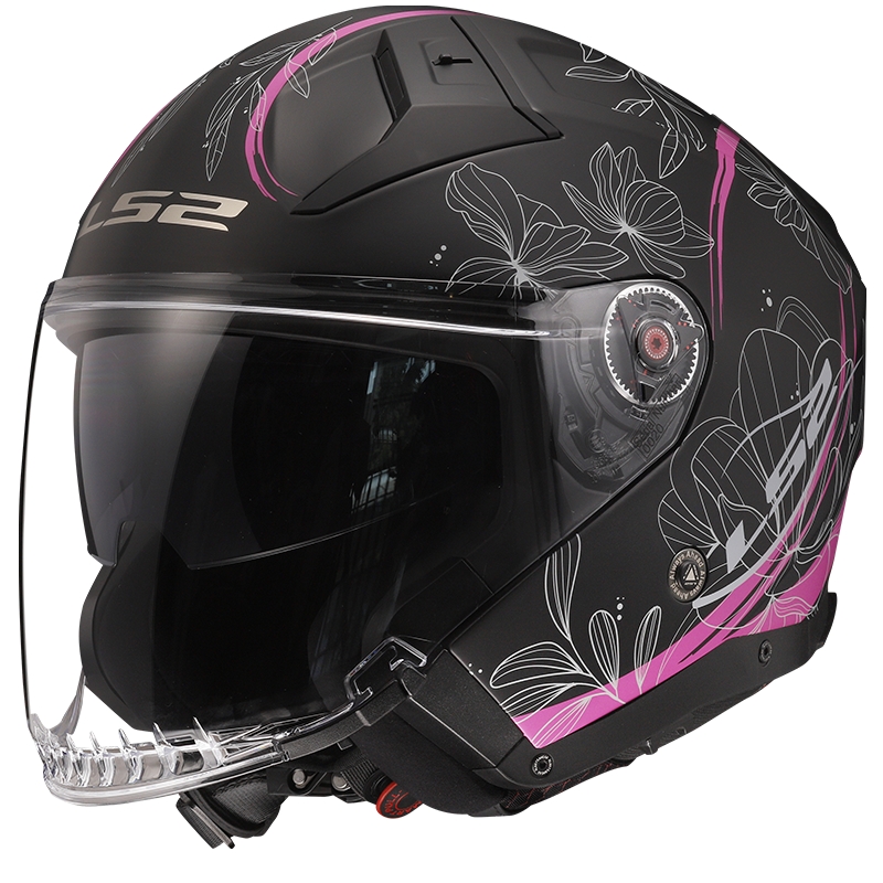 Otvorená prilba LS2 OF603 Infinity II Lotus čierno-ružová