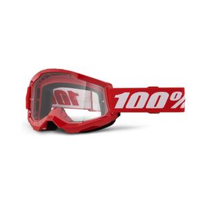 Motokrosové okuliare 100 % STRATA 2 New červené (číre plexisklo)