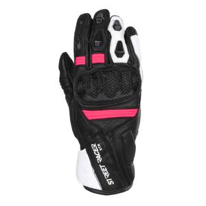 Dámske rukavice na motocykel Street Racer STR čierno-bielo-ružové