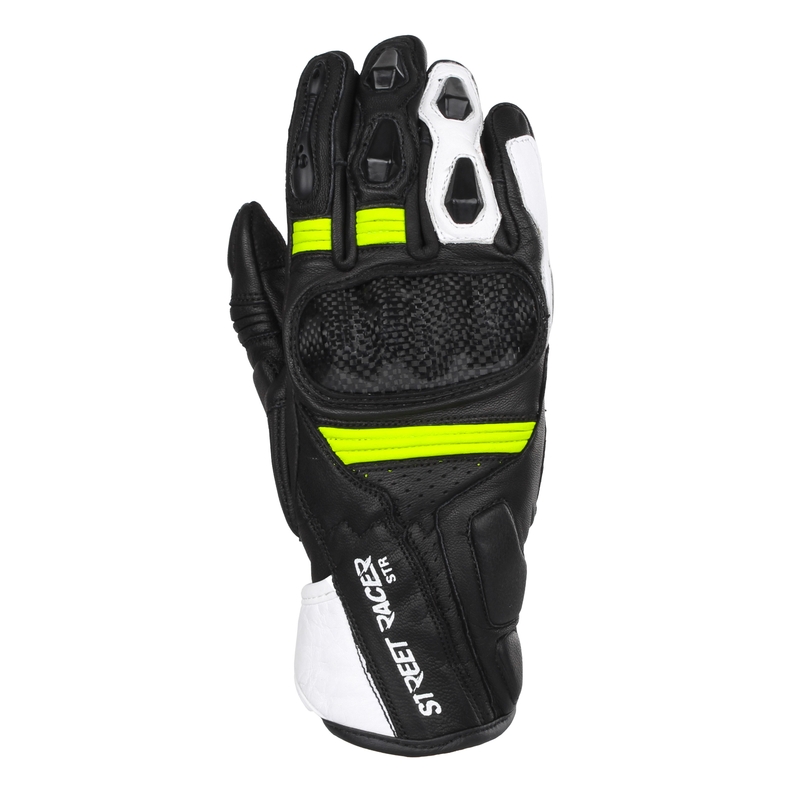 Rukavice na motocykel Street Racer STR čierno-fluo žlté